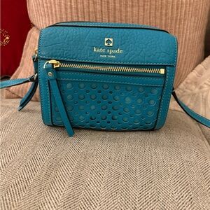 Kate Spade Teal Crossbody Bag with Gold Accents NWOT